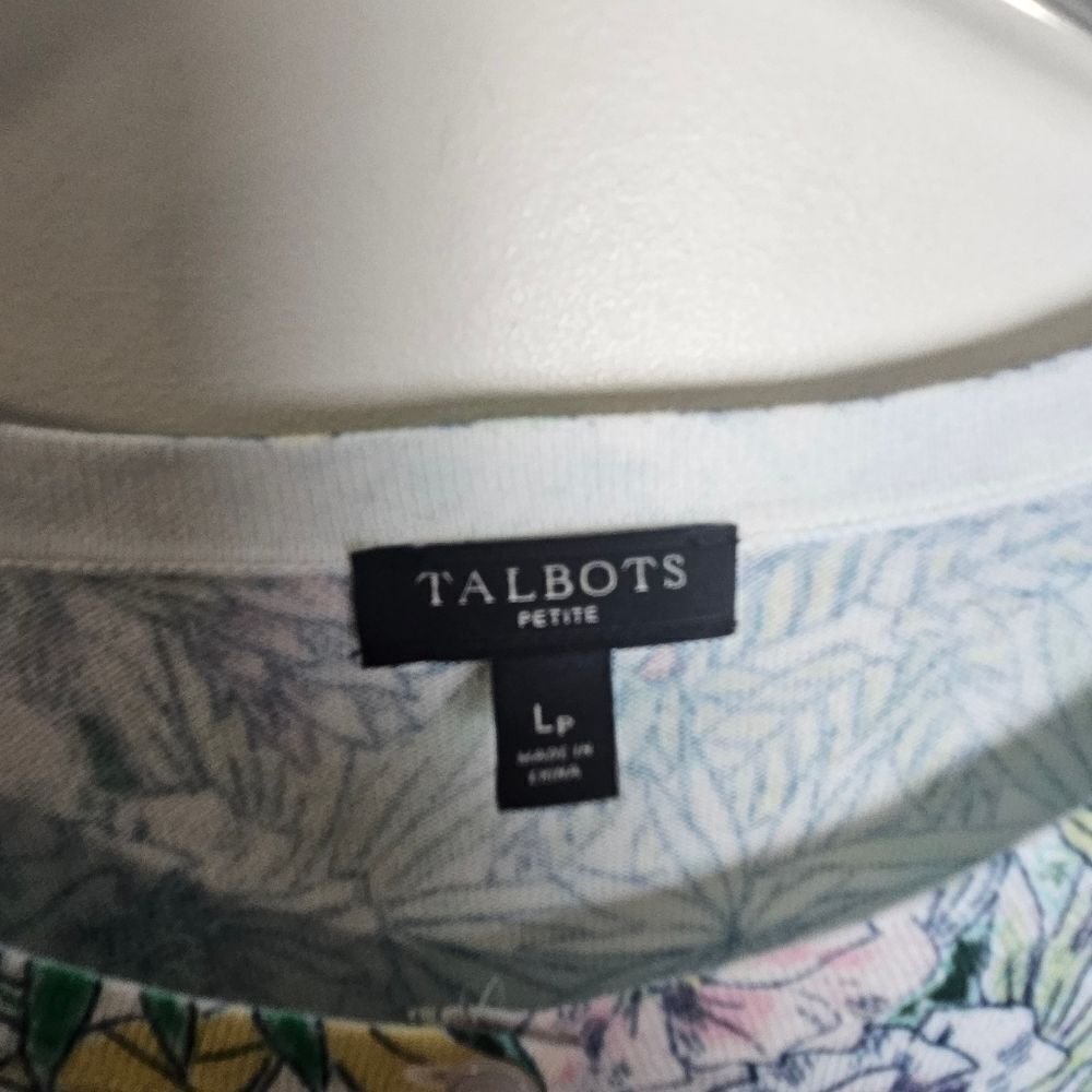 TALBOTS CHARMING CARDIGAN - GLASSHOUSE GARDEN LARGE PETITE - Picture 3 of 6